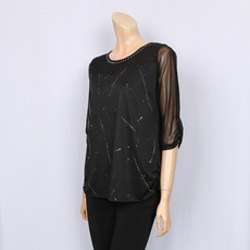 노브패리스 BGR2940 디드롭티셔츠 66에서99 라인 라틴 모던 웰빙 군살 뱃살커버 헐렁한티 칠부 사계절 여자 댄스스포츠복