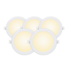 라인라이팅 LED 에코 5인치 다운라이트 15w 방습 (주광 전구 주백), 5개, 전구색(노란빛)