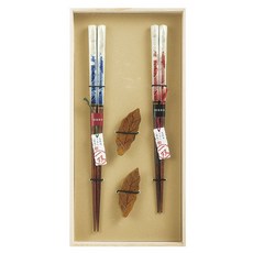 筷子與筷子+支架套裝, 1個, 2 根筷子 + 2 個筷架, 古戈爾樹
