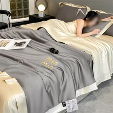 쿠쿠스토어 새로운 멋진 실크 여름 퀼트 얼음 코어 기계 빨 수있는 에어컨 소프트 쿨 도착, 03 200x230cm, 01 Grey