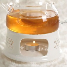 원형 공기순환 코르크 화이트 도자기 티라이트홀더 S4 티워머 도자기캔들홀더 차워머 주전자워머