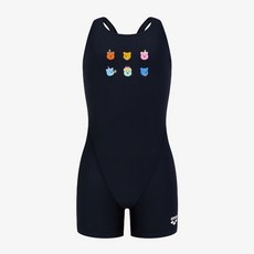 아레나 수영복 여아동 일반 젤리베어 아동 3부 반신 레이서백 실내 BLK