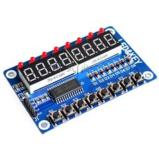 8字元LED顯示模組TM1638 發光二級體顯示板 可按鍵設定調整 Arduino 51開發板, 1個