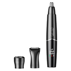 360도 회전 칼날과 IPX7 방수 디자인이 특징인 전기 코 헤어 그루머 1팩, 검은, 흑색의