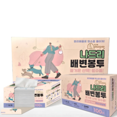 유즈펫 강아지 배변봉투 수용성 티슈 일체형, 1개, 100개입, 단색