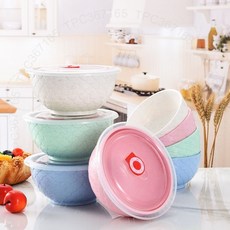 小麥稭稈保鮮碗組，家用收納儲存飯碗，適用微波爐, 1個, 北歐米（1個裝）,小碗400ml