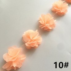 시폰 꽃 DIY 레이스 장식 리본 옷 액세서리 3D 장식 너비 6cm 24 송이 (약 2 야드) 33 색 XF03, 10, 1개