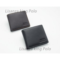 Lisanza king Polo 頭層牛皮雙透明層男用短夾