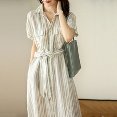 ORZQU 여성 여름 디자인감 루즈핏 롱 원피스 캐주얼 오피스룩 셔츠원피스