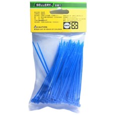 舍樂力SELLERY 藍色紮線帶100入 2.5*100mm 電腦線材整理, 1個
