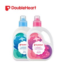 [더블하트_유아] [더블하트]유아세제(용기)1200mlX1개+유연제(용기)1200mlX1개, 상품선택:DH 세제(용기)X1개+유연제(용기)X1개, 1개