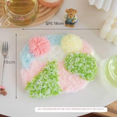 잔디 티코스터 만들기 펀치니들 패키지 집콕 취미 선물용, 이끼 컵받침 37, 1개