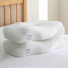 잠쿠 메모리폼 인체공학 기능성 경추베개, 2개, 화이트
