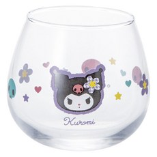산리오 흔들흔들 꽃을 단 얼굴 타입 유리잔 290ml, 쿠로미, 1개