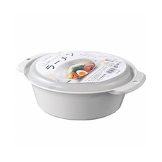 サナダ精工 雙耳微波拉麵碗附蓋 耐熱耐冷 日本製造 微波爐專用 方便料理, 白色, 1個