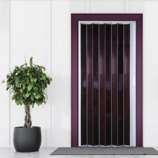 홀딩도어 자바라 접이식 자바라문 칸막이 커튼 홀겹 월넛우드