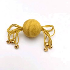 貓咪棉繩互動玩具球 綠色鈴鐺款, 黃色鈴鐺款, 1個