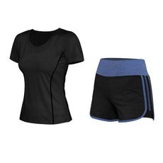 good 衣服瑜伽服夏季晨跑套裝瑜伽健身運動套裝寬鬆跑步套裝女