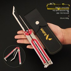 버터플라이 나이프 모형 금속 장난감 발로란트 코스프레 소품 검 모델 장식품, 1개, 25CM 나비 칼 가죽 케이스 레드