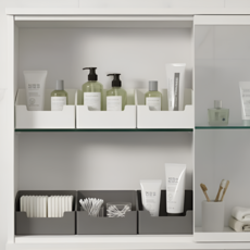 하루모음 깔끔한 선반 욕실 정리함 3p, 화이트