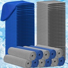 BBTO 80개 32 x 12인치 극세사 캠핑 스포츠 타월 위한 다양한 콜드 타월 목과 쿨링 등 활동(멀티컬러) 운동 요가 얼굴을 헬스장 아이스, 그레이 및 블루