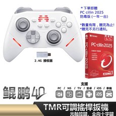 北通 BEITONG 鯤鵬40 巨集 遊戲手把 聯名款 一般款 贈防毒 支援 Switch PC Steam, 鯤鵬40 一般款 白色 贈防毒, 1個