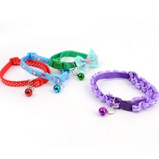 강아지 고양이 딸랑이 목줄 1P 방울 소리나는 안전버클 애묘 목걸이, 레이스