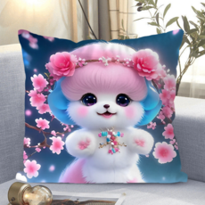 애니 캐릭터 소파쿠션 양면 소파 쿠션 솜 포함 세탁가능 고탄력 청소년용 애니쿠션 디지털 프린트 애니 캐릭터 트렌디한 스타일 안락감, 귀여운 애완동물 1-3, 40 x 40CM (솜포함 양면쿠션)