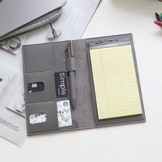 오브리즈 공방가죽 메모패드 리갈패드 커버 2size, 차콜그레이