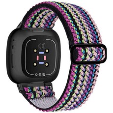 Yibcaiic Fitbit Versa 4 밴드와 호환되는 탄성 밴드 여성용 - Sense 2 밴드 남성용 - Versa 3 밴드 여성용 - 센스 밴드 남성용 조절 가능한 스, Yibcaiic Fitbit Versa 4 밴드 호환