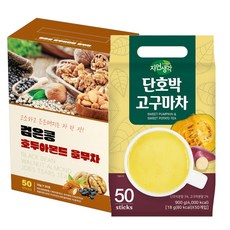 지노 검은콩 호두아몬드 율무차 50T + 희창 단호박 고구마차 50T 곡물차, 1개