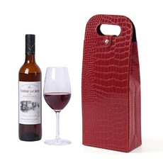 콜키지백 와인백 클래식 가죽 와인캐리어 2구 크로커레드