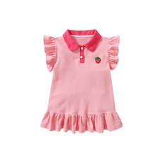 DFMEI 一歲寶寶粉色公主裙夏季女童連衣裙子嬰幼兒可愛百搭A類兒童洋氣