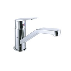 簡約時尚鍍鉻廚房水龍頭，單把手冷熱可調，防濺易清潔，廚房檯面必備, 1個