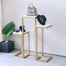 진열장 선반 신발 디스플레이 자취방 철제 정리대 전시대, 1단, 골드 3개 세트
