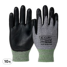 특허받은 국산장갑 K-CUFF 더블밴드 NBR코팅 작업용장갑 10켤레 묶음, 10세트, M 미디엄