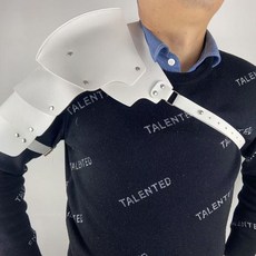 維京戰神肩甲 可調式盔甲護肩 EVA發泡輕量防刮 哥特尖刺戰損款 LARP實戰道具 COSCPLAY角色扮演, 白色右肩, 1個