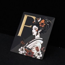 《鈦片工坊》Vespa 浮世繪 花藝妓 P牌 偉士牌 黑色四角P 衝刺/春天/GTS/LX 雷雕鈦片 偉士牌前LOGO, 1個