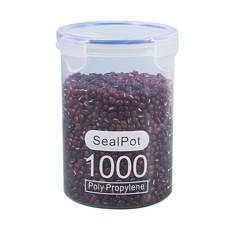 SealPot 透明塑膠密封儲物罐, 1000ML, 1個