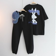 DALLAS短袖運動套裝 寬鬆大尺碼運動服