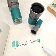 문구 도장 행운 네잎크로바 스탬프 2종 세트, 1개, 기본