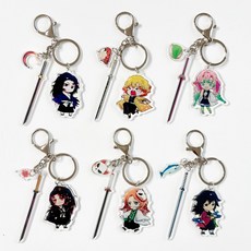 귀멸의칼날 귀칼굿즈 귀살대 캐릭터 아크릴 키링 열쇠고리, 무이치로A, 1개