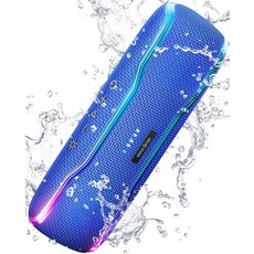 ERKEI SEHN 블루투스 스피커 IPX7 방수 무선 깜박임 라이트 25W 슈퍼 베이스 24시간 플레이타임 생일 발렌타인 선물남자 TWS 페어링 해변 휴가 필수품 블루, 블루