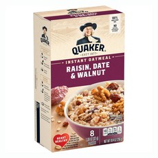 QUAKER 桂格 即食燕麥片 葡萄乾椰棗 & 核桃 8入, 1個, 296g