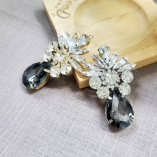 보석모티브 N-034, 금도금, 블랙다이어, 1개