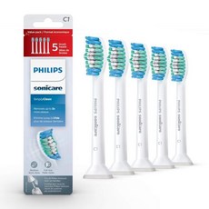 Philips Sonicare 정품 SimplyClean 교체용 칫솔 헤드 5개입 화이트 (HX6015/03_, 5 Count (Pack of 1)