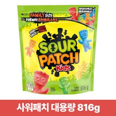 미국 사워패치 키즈 오리지널 캔디 젤리 패밀리 사이즈 대용량 816g, 1개