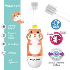 Vivatec Mega Ten 幼童電動牙刷 環狀360度杜邦刷毛聲波震動, 1個