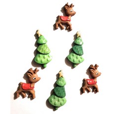 Dress It Up Reindeer Games 2024 버튼 및 장식 버튼 6개 세트, Dress It Up Reindeer Games 202