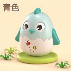 DFMEI 男孩女孩按壓搖擺小黃鴨早教益智兒童玩具回力慣性小汽車1一2-3歲, 如圖, 不倒翁【青色】